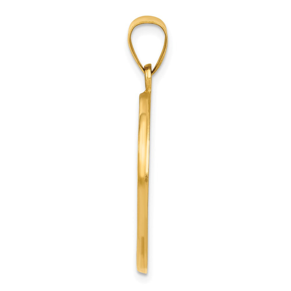 14K Gelbgold Saint Christopher Medaille Hohl Anhänger