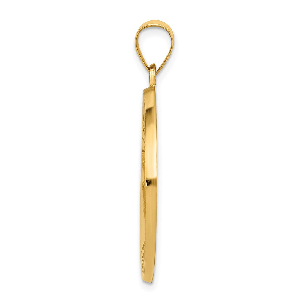 14K Gelbgold Saint Christopher Medaille Hohl Anhänger