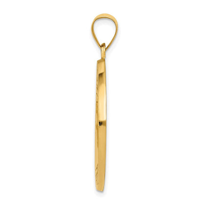 14K Gelbgold Saint Christopher Medaille Hohl Anhänger