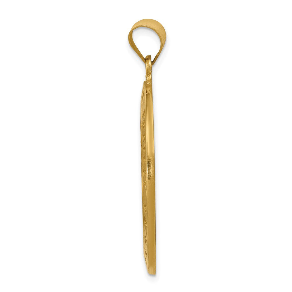 14K Gelbgold Saint Christopher Medaille Hohl Anhänger
