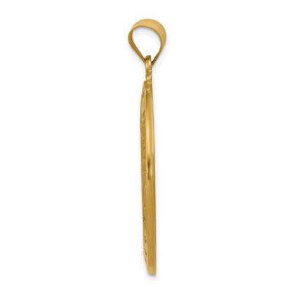 14K Gelbgold Saint Christopher Medaille Hohl Anhänger