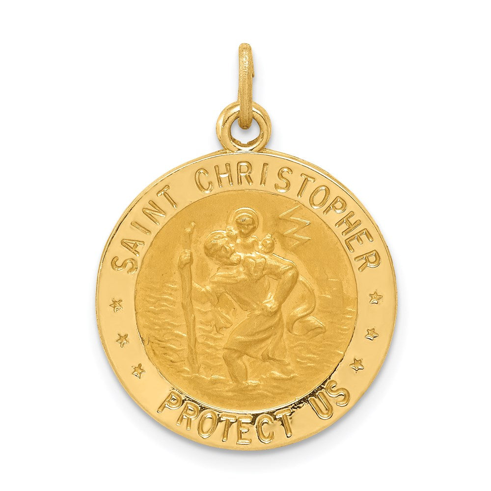 14K Gelbgold Anhänger mit Sankt-Christophorus-Medaille der US-Küstenwache