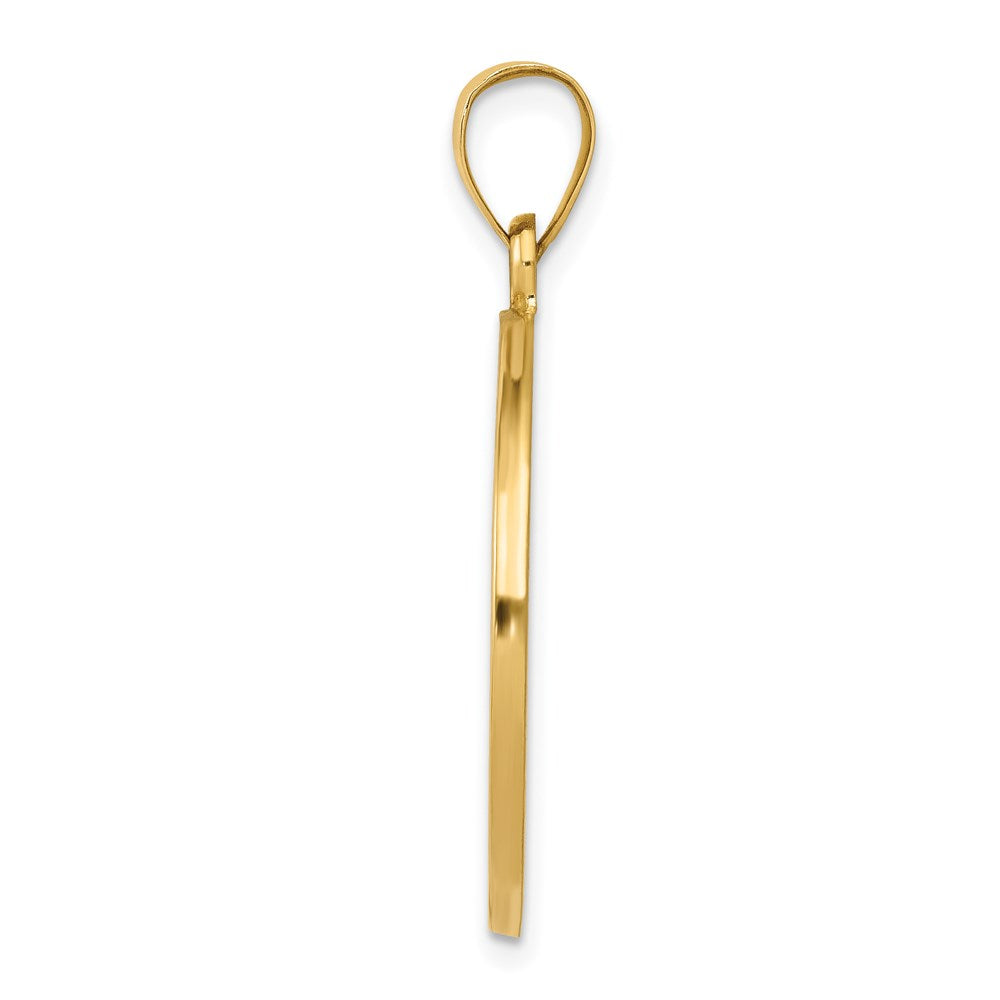 14K Gelbgold Saint Anthony Medaille Hohl Anhänger