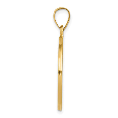 14K Gelbgold Saint Anthony Medaille Hohl Anhänger