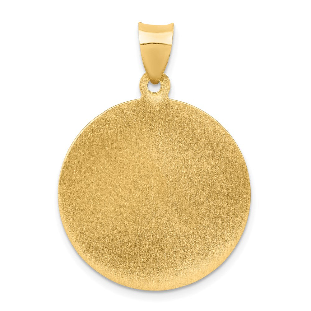 14K Gelbgold Saint Michael Medaille Hohl Anhänger