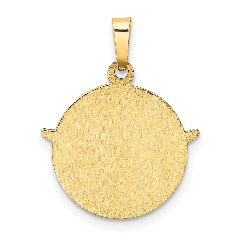 14K Gelbgold Heilig Geist Medaille Hohl Rund Anhänger