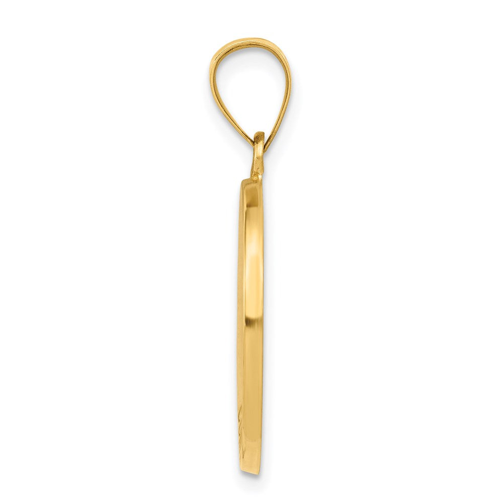 14K Gelbgold Firmung Medaille Hohl Rund Anhänger