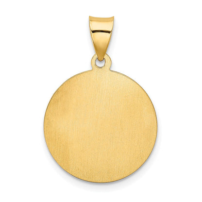14K Gelbgold Firmung Medaille Hohl Rund Anhänger