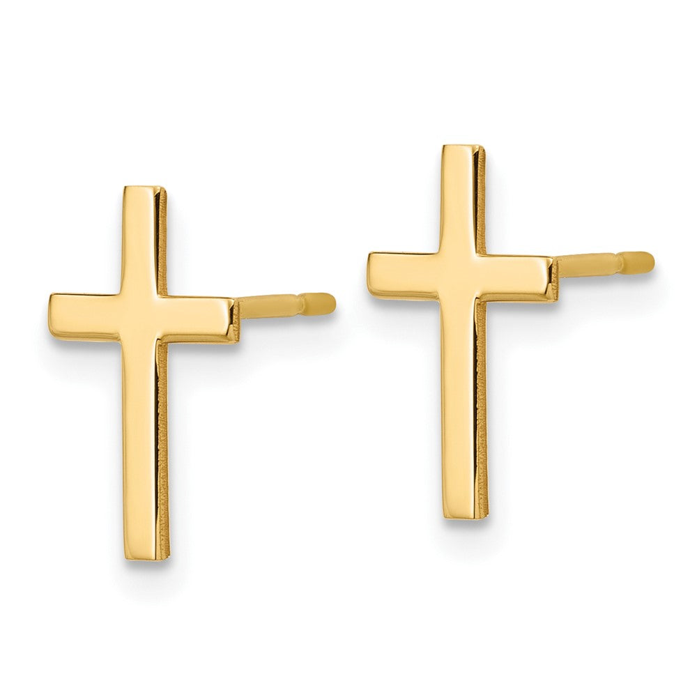 10K Gelbgold Poliert Kreuz Ohrringe