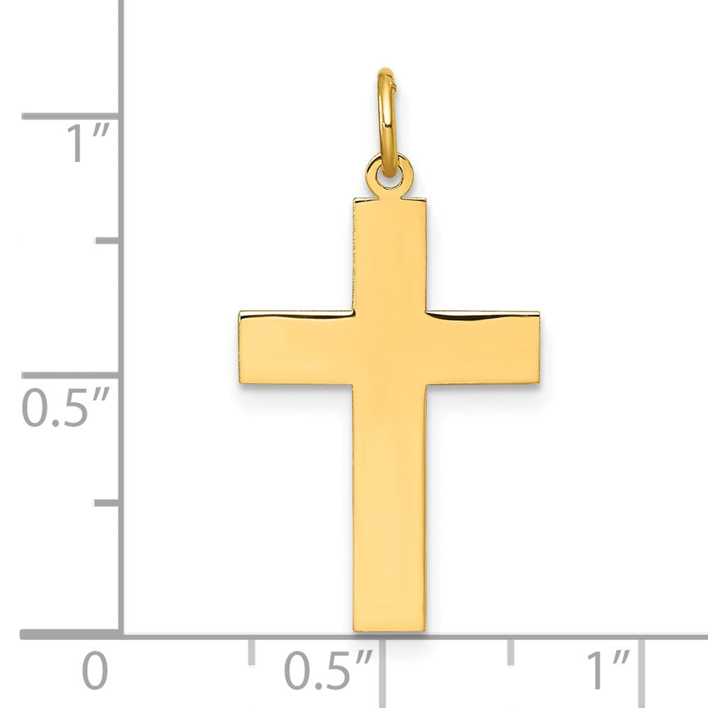 14K Gelbgold Poliert Kreuz Anhänger