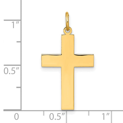 14K Gelbgold Poliert Kreuz Anhänger