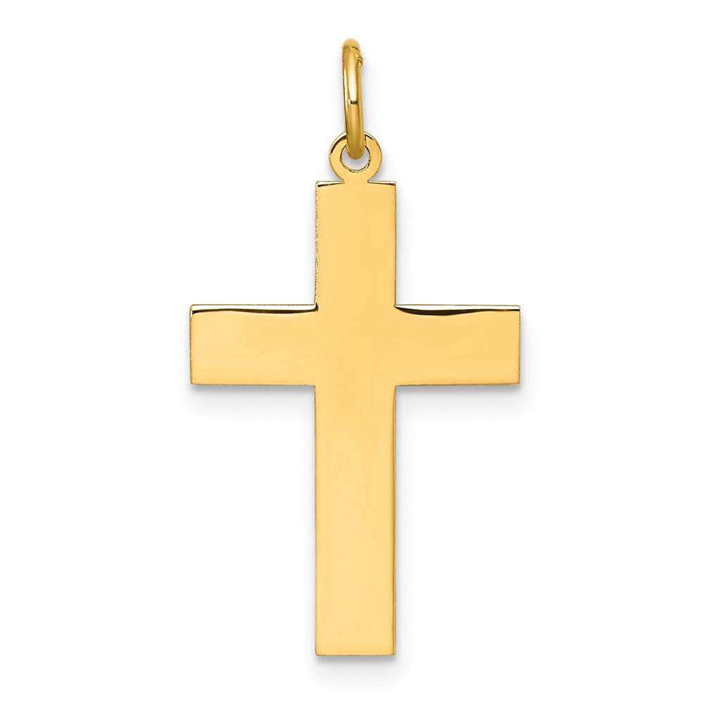 14K Gelbgold Poliert Kreuz Anhänger