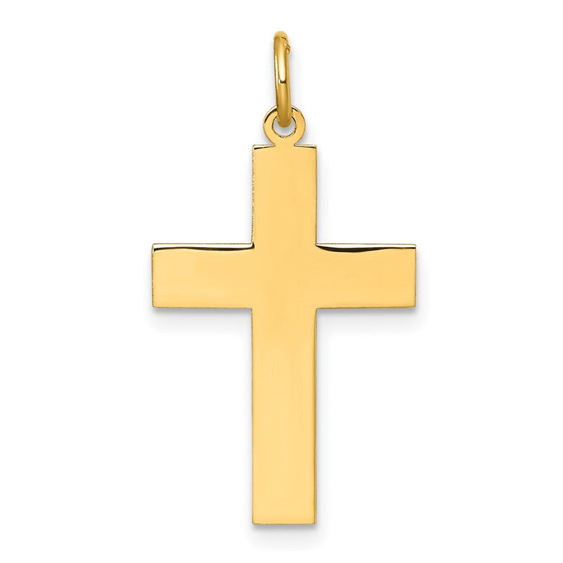 14K Gelbgold Poliert Kreuz Anhänger