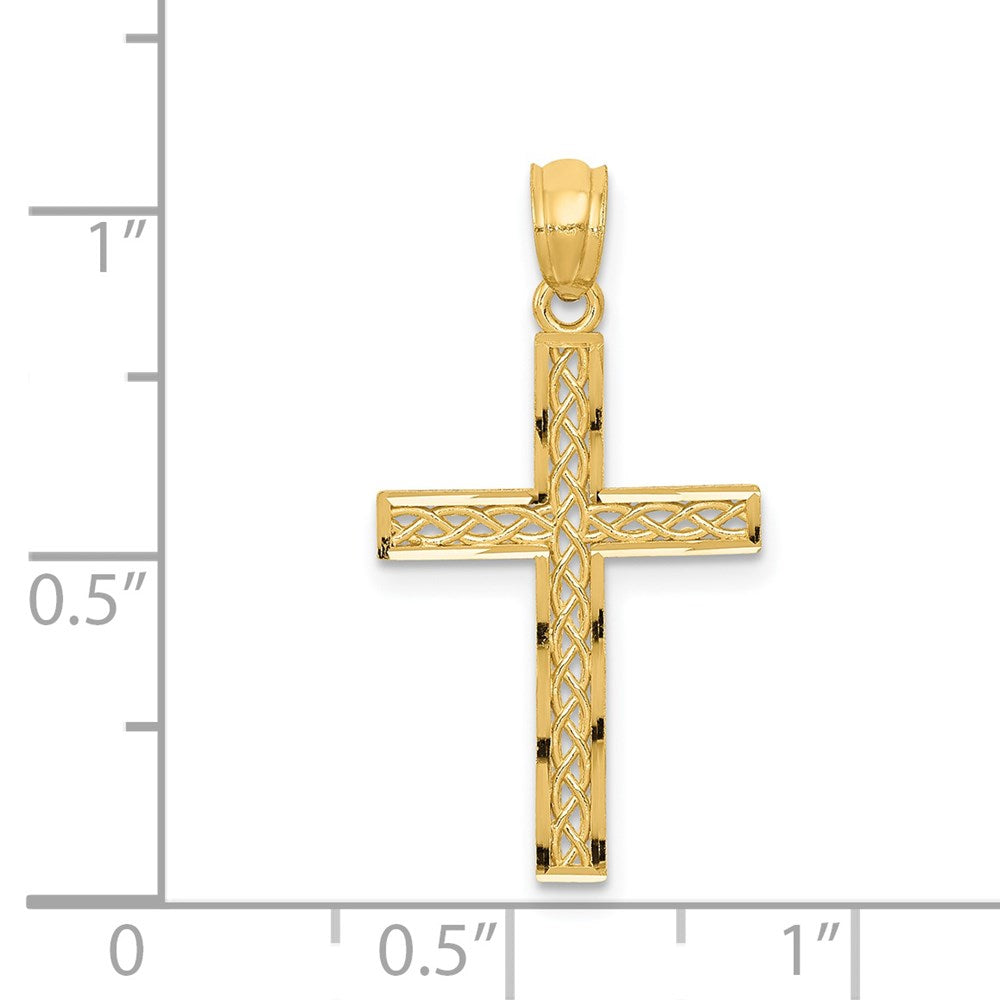 14K Gelbgold Filigran Kreuz Anhänger