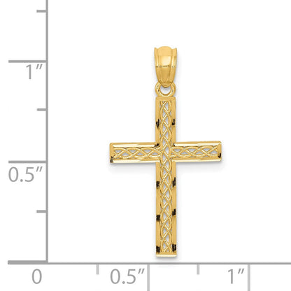 14K Gelbgold Filigran Kreuz Anhänger