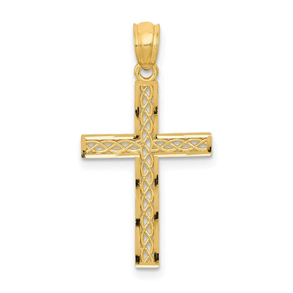 14K Gelbgold Filigran Kreuz Anhänger