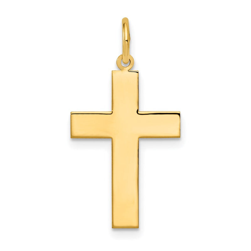 14K Gelbgold Poliert Kreuz Anhänger