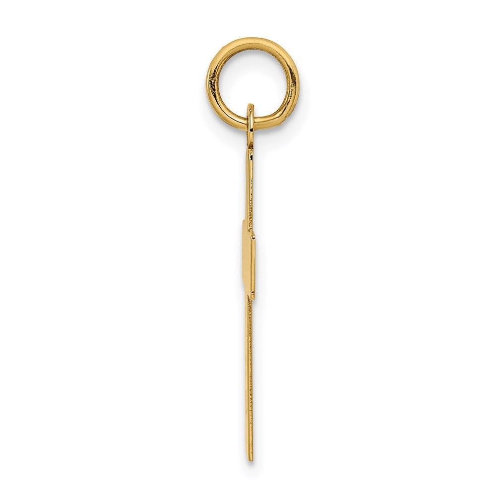 14K Gelbgold Poliert Kreuz Anhänger