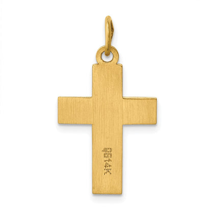 14K Gelbgold Poliert Kreuz Anhänger