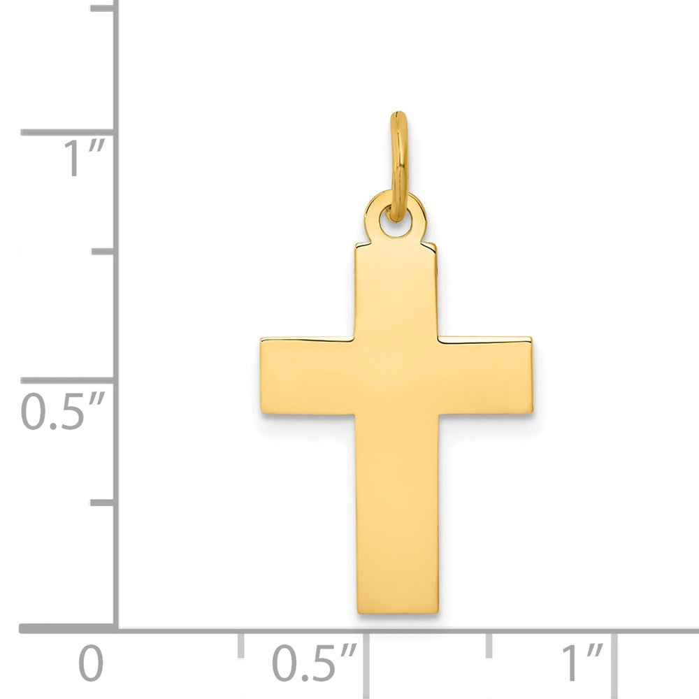 14K Gelbgold Poliert Kreuz Anhänger
