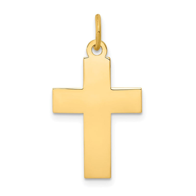 14K Gelbgold Poliert Kreuz Anhänger