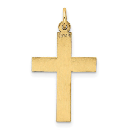 14K Gelbgold Poliert Kreuz Anhänger