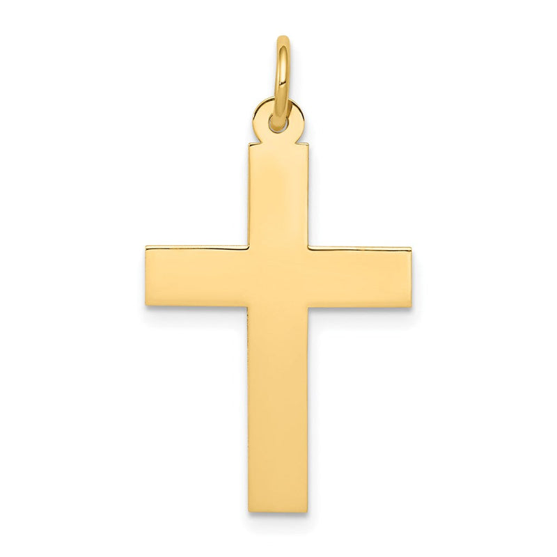 14K Gelbgold Poliert Kreuz Anhänger