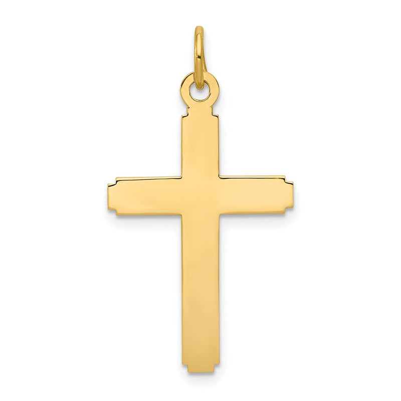14K Gelbgold Poliert Kreuz Anhänger