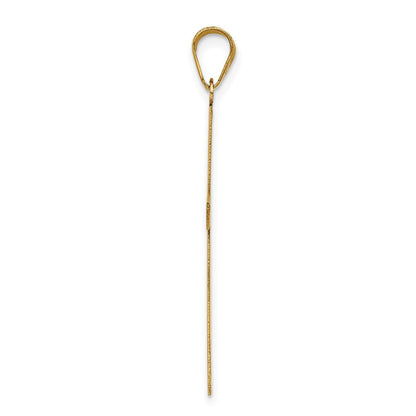 14K Gelbgold gravierbarer Kreuz-Charm