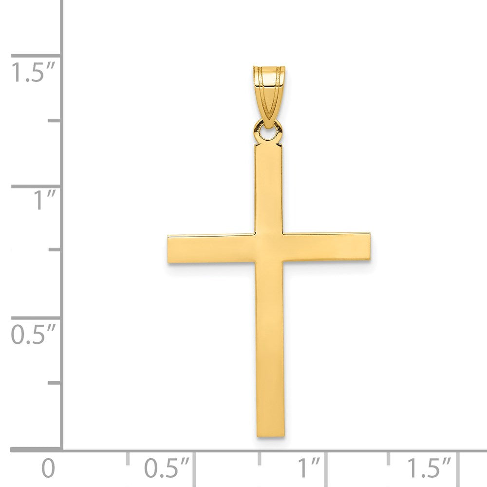 14K Gelbgold gravierbarer Kreuz-Charm