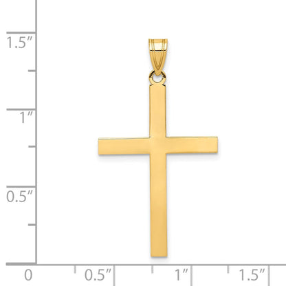 14K Gelbgold gravierbarer Kreuz-Charm