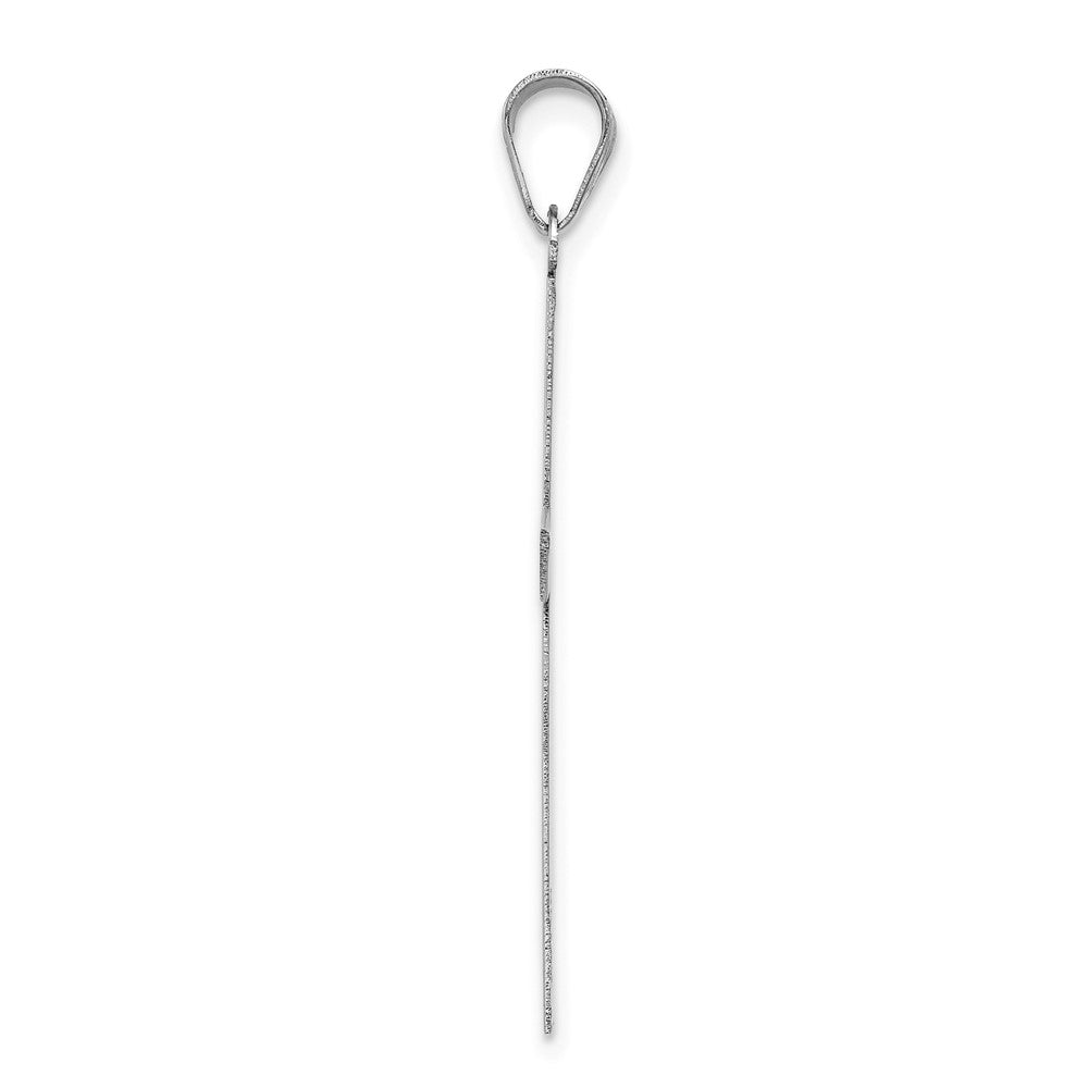 14K Weißgold Gravierbarer Kreuz-Charm