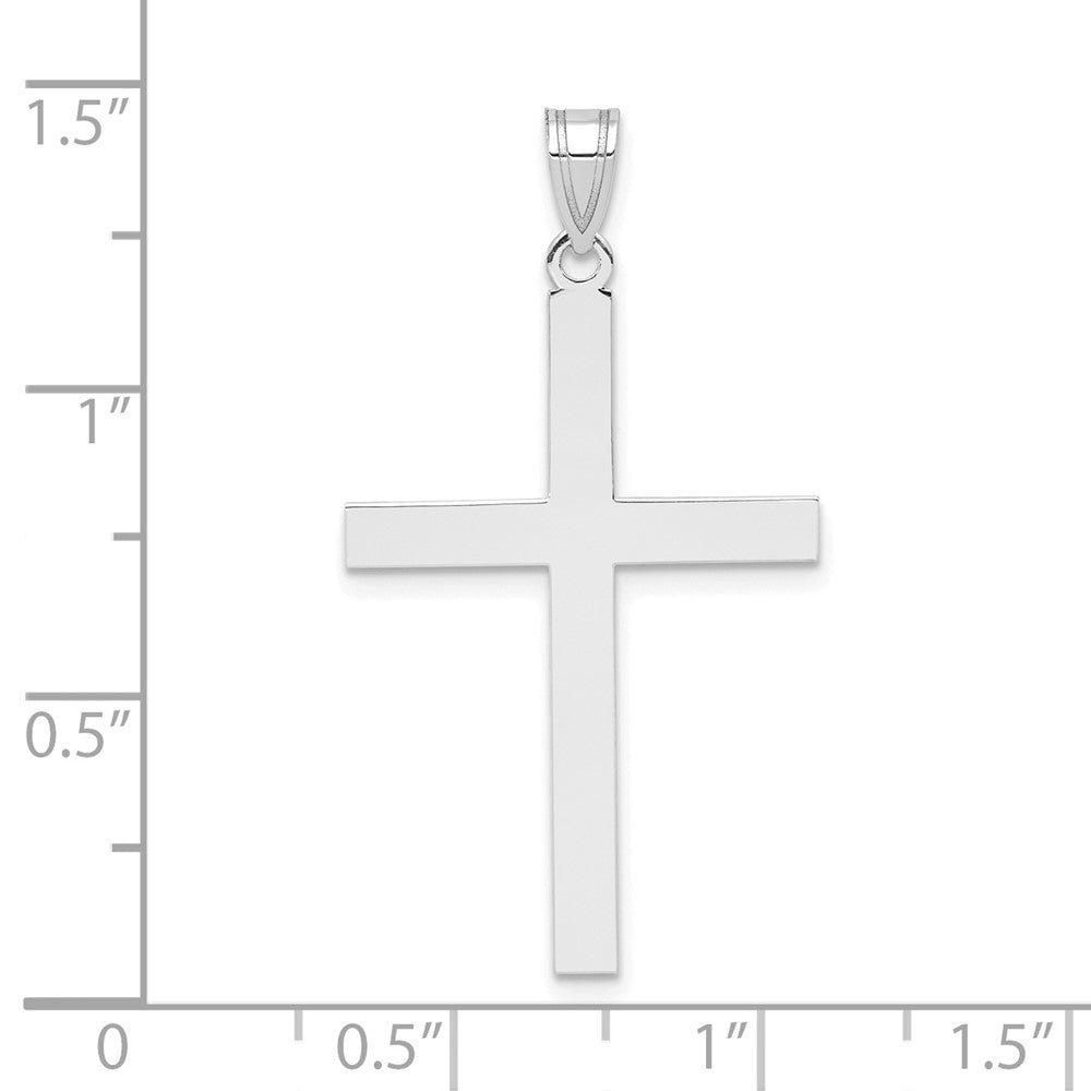 14K Weißgold Gravierbarer Kreuz-Charm