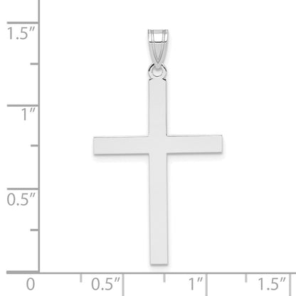 14K Weißgold Gravierbarer Kreuz-Charm