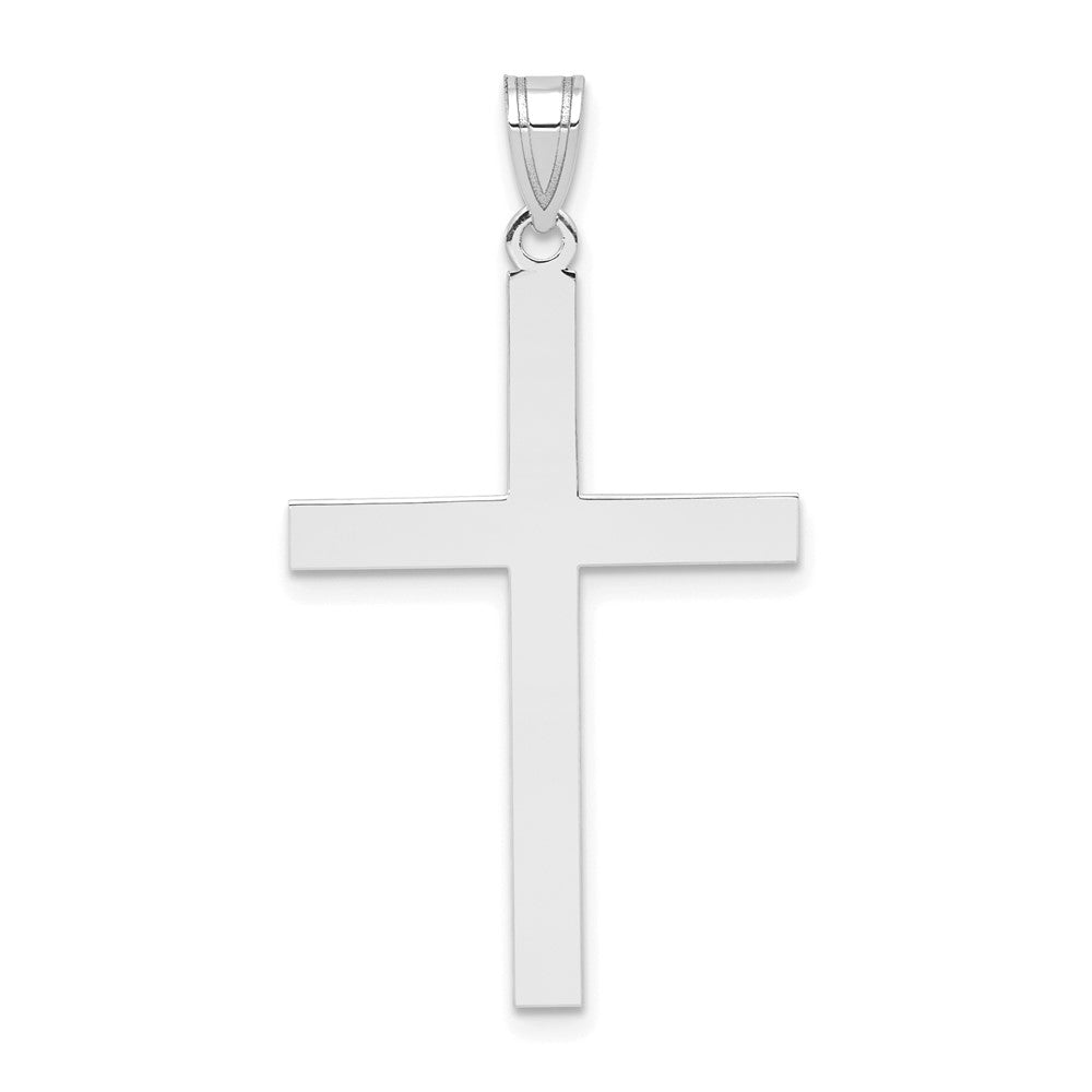 14K Weißgold Gravierbarer Kreuz-Charm