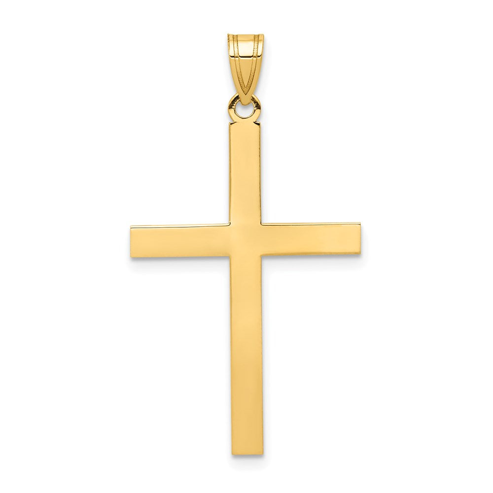 14K Gelbgold gravierbarer Kreuz-Charm