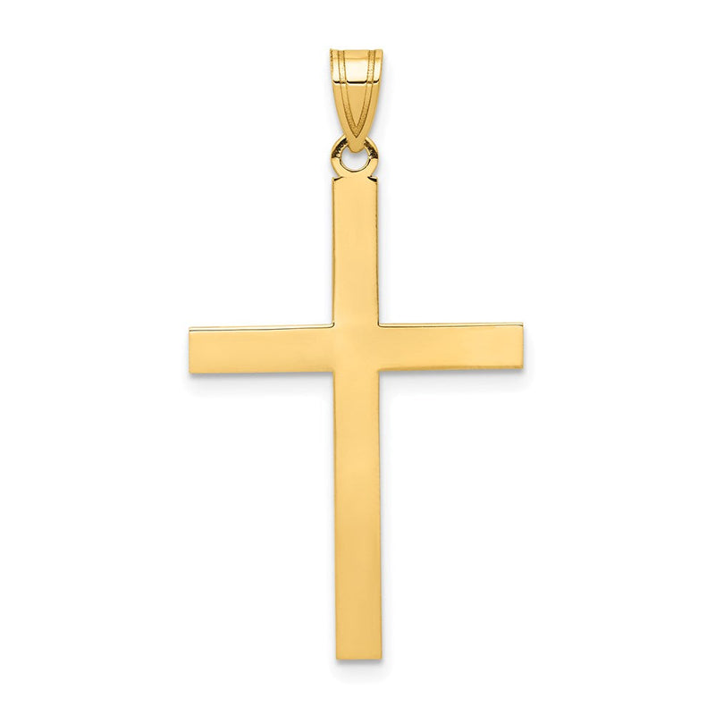 14K Gelbgold gravierbarer Kreuz-Charm