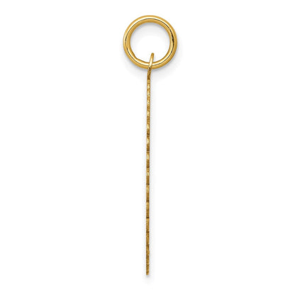 14K Gelbgold gravierbarer runder Scheiben-Charm mit Wellenrand