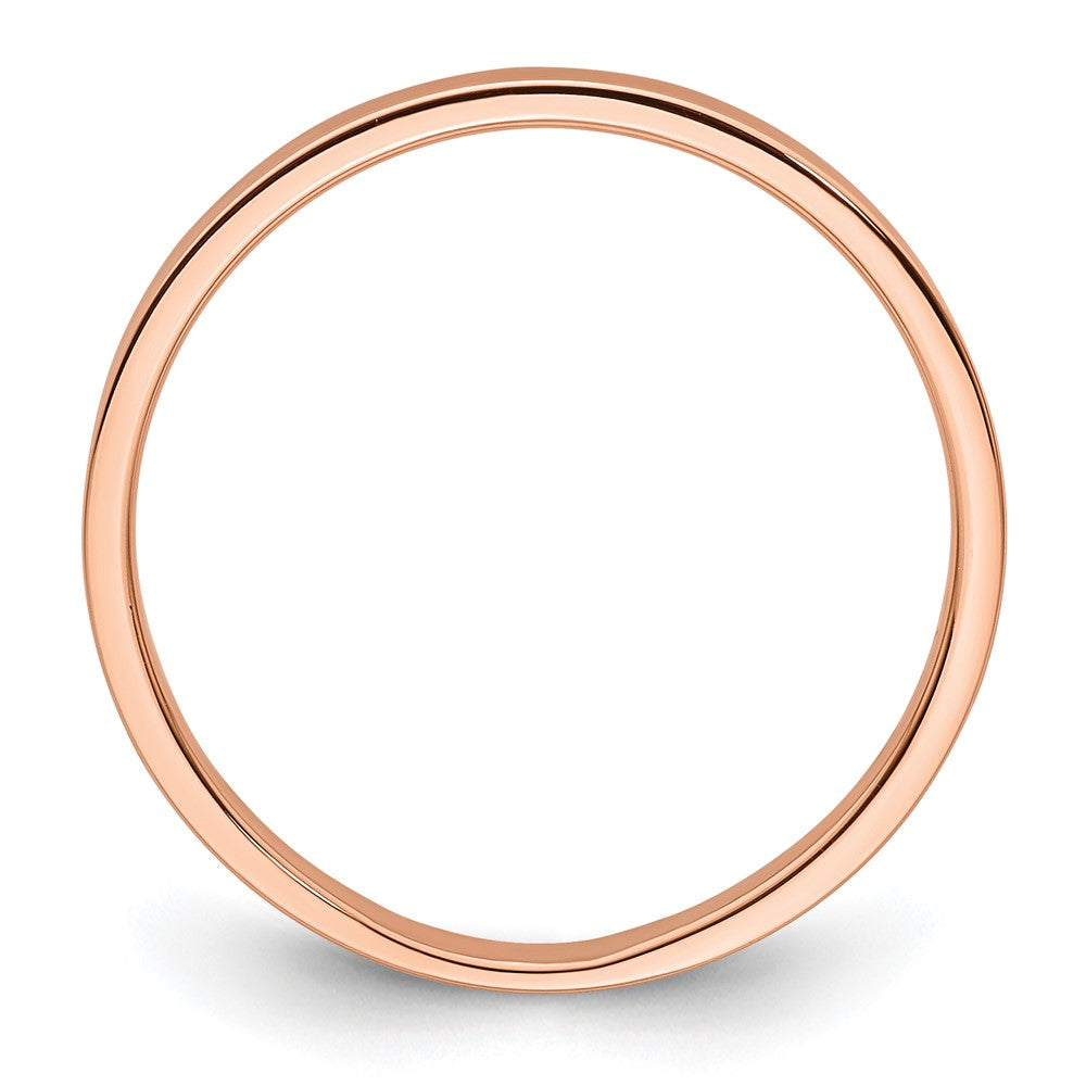 14k Roségold 2 mm leichter, flacher Ehering