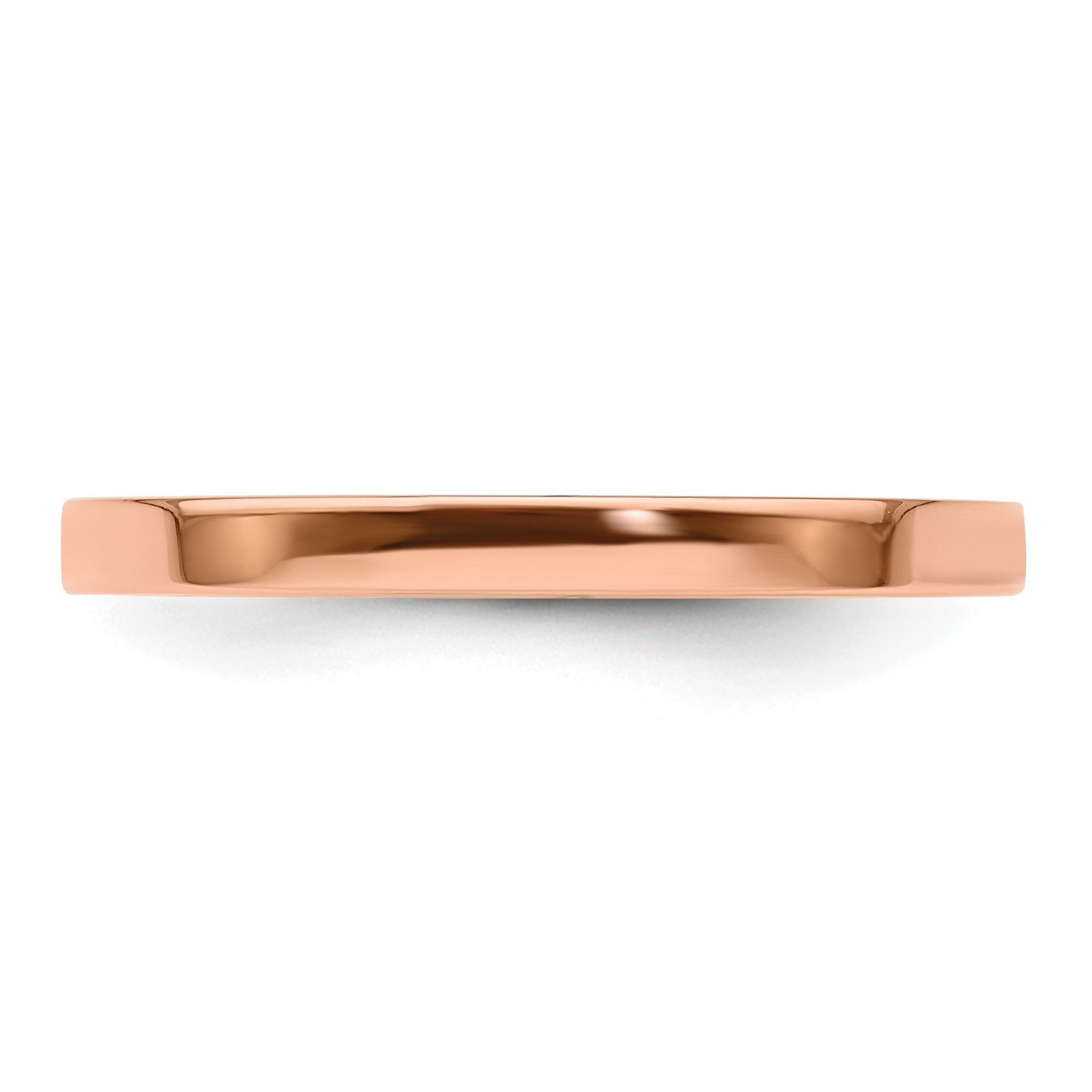 14k Roségold 2 mm leichter, flacher Ehering