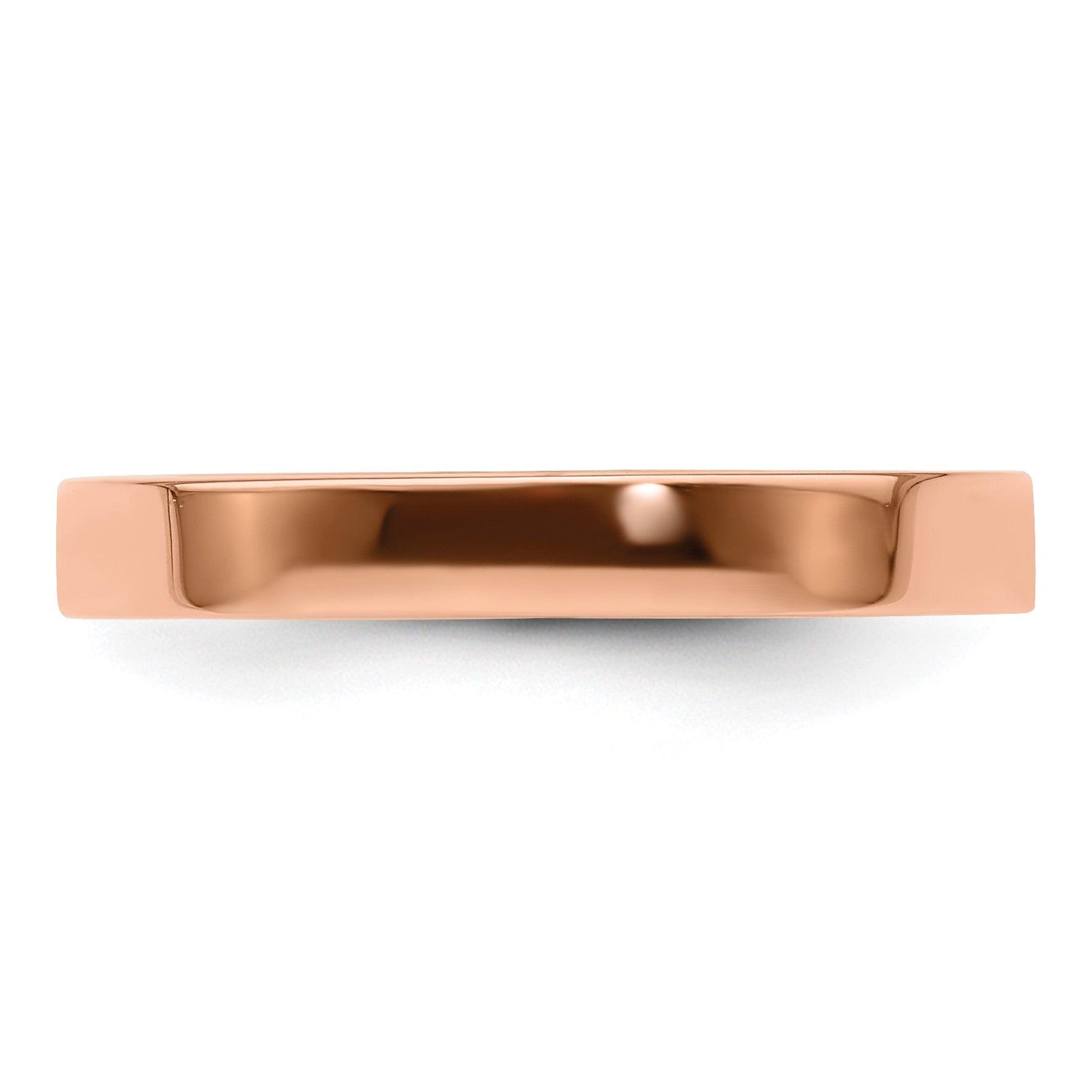 14K Roségold 3 mm leichter flacher Ehering