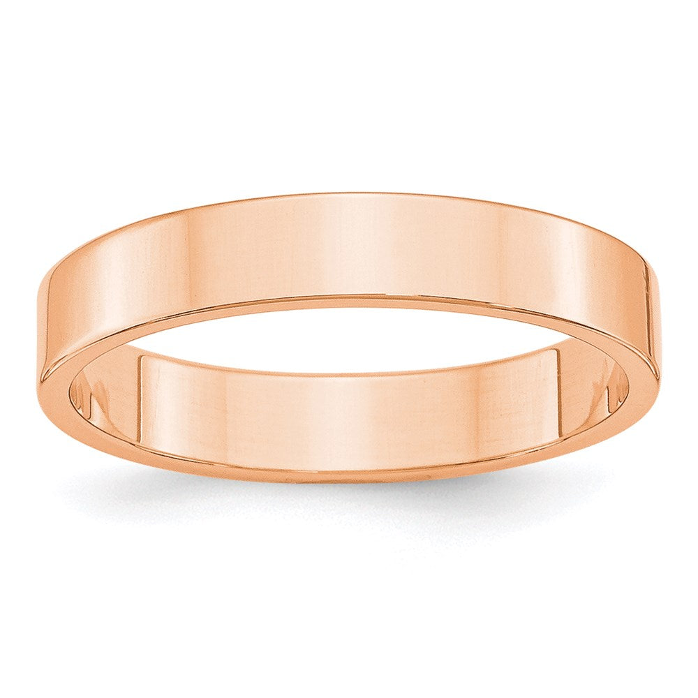14k Roségold 4 mm leichter, flacher Ehering