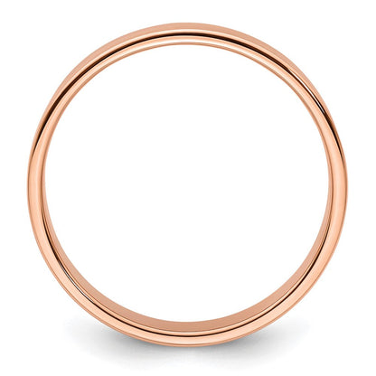 14K Roségold 5 mm leichter, flacher Ehering