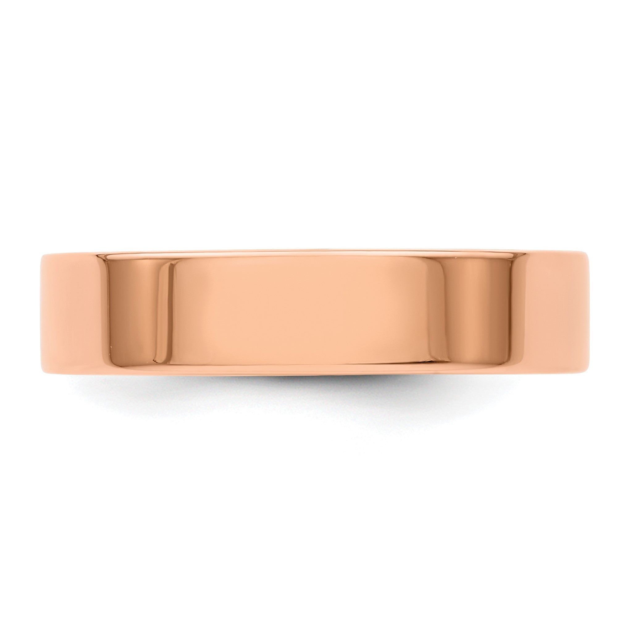 14K Roségold 5 mm leichter, flacher Ehering