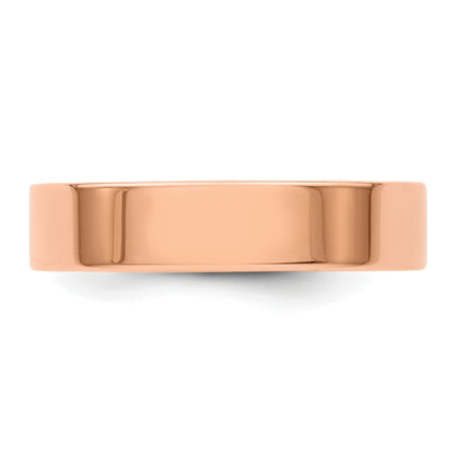 14K Roségold 5 mm leichter, flacher Ehering