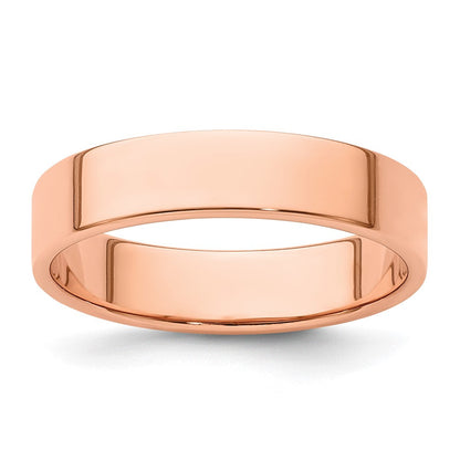 14K Roségold 5 mm leichter, flacher Ehering