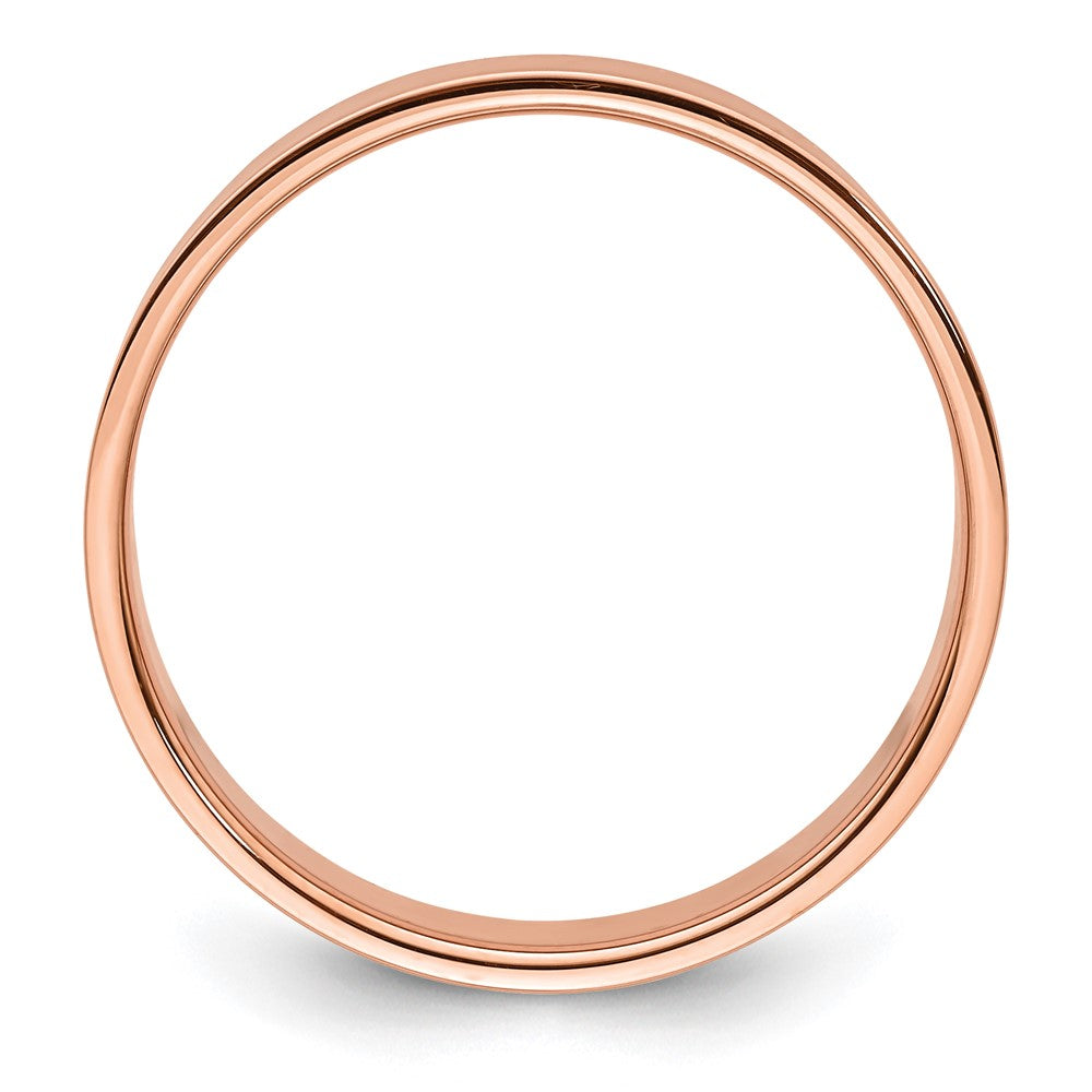 14K Roségold 6 mm leichter flacher Ehering
