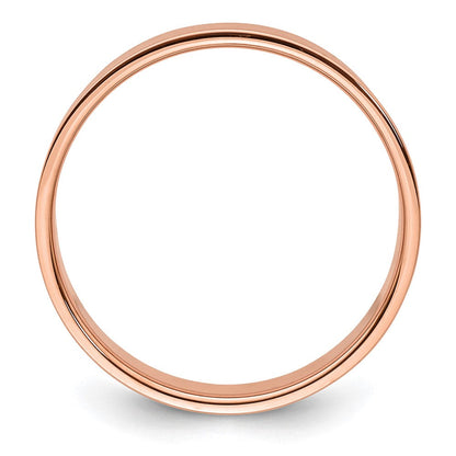 14K Roségold 6 mm leichter flacher Ehering