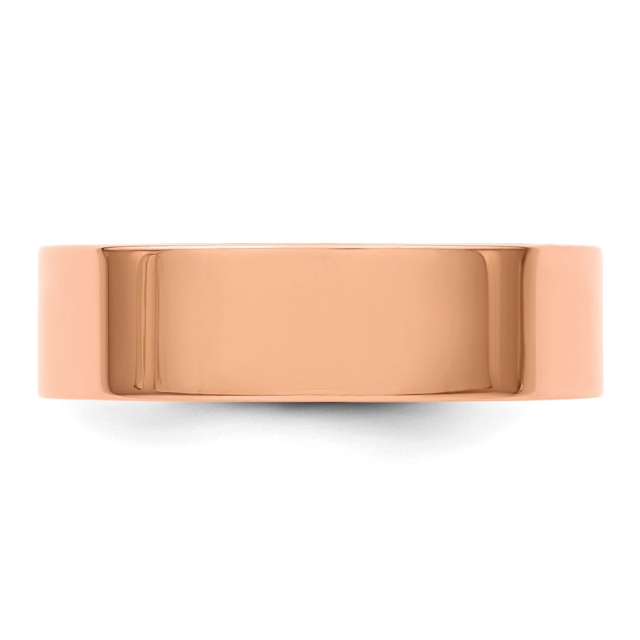 14K Roségold 6 mm leichter flacher Ehering