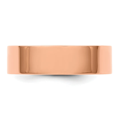 14K Roségold 6 mm leichter flacher Ehering